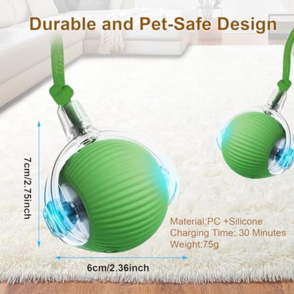Smart Automatic Rolling Pet Ball Toy Interactive Cat Dog Play - Picture 7 of 7